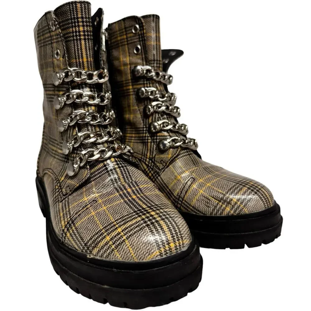 Circus by Sam Edelman Women's Gili Fashion Boot, Yellow Multi Zip Up Size 6.5